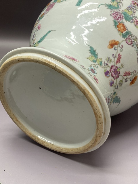 古玩陶瓷花開富貴福在眼前粉彩將軍罐真品鑒賞圖
