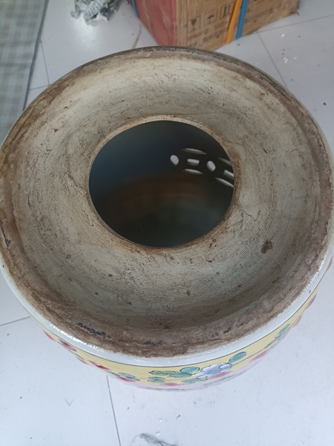 古玩陶瓷粉彩鳳凰牡丹花紋繡墩真品鑒賞圖