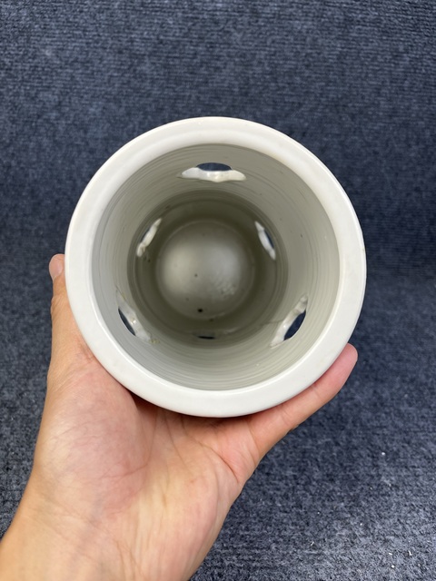 古玩陶瓷青花開窗竹林七賢人物故事紋帽筒拍賣,當前價格7888元