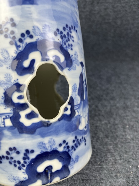 古玩陶瓷青花開窗竹林七賢人物故事紋帽筒拍賣,當前價格7888元