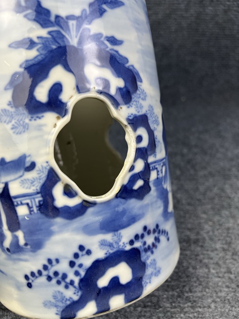 古玩陶瓷青花開窗竹林七賢人物故事紋帽筒拍賣,當前價格7888元