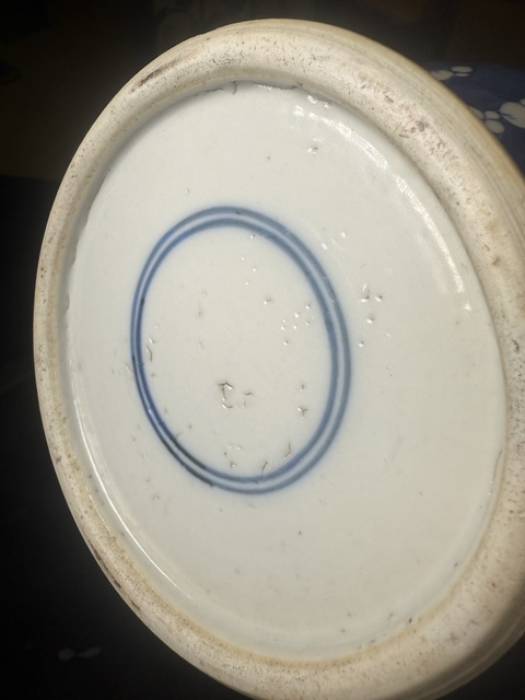 古玩陶瓷青花留白冰梅紋將軍罐真品鑒賞圖