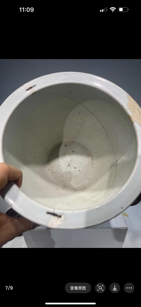 古玩陶瓷青花高士人物故事紋卷缸真品鑒賞圖