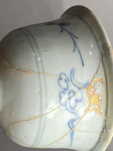 古玩陶瓷青花月影梅紋高足杯真品鑒賞圖