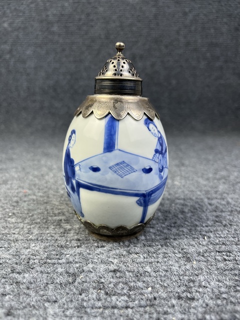 古玩陶瓷青花二喬蓮子罐真品鑒賞圖