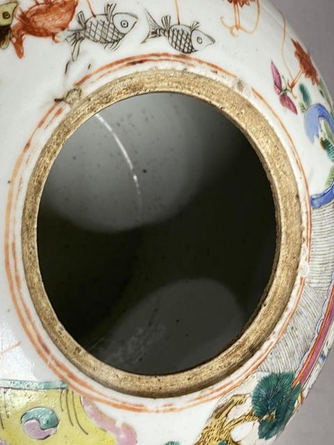 古玩陶瓷粉彩百子圖西瓜罐真品鑒賞圖
