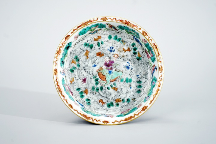 古玩陶瓷粉彩洗真品鑒賞圖
