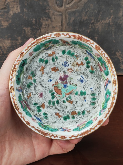 古玩陶瓷粉彩洗真品鑒賞圖