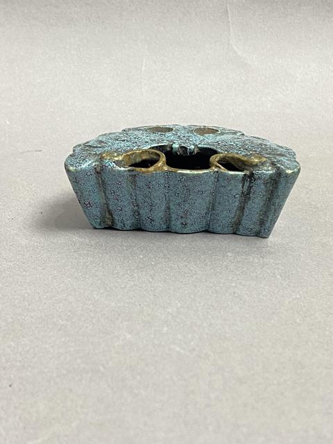古玩陶瓷爐均釉蝴蝶型水盂筆插真品鑒賞圖
