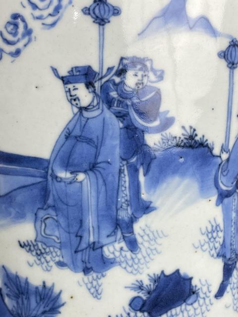古玩陶瓷青花人物故事紋洗真品鑒賞圖