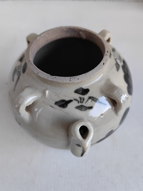 古玩陶瓷青花花卉詩文四系壺拍賣，當前價格450元