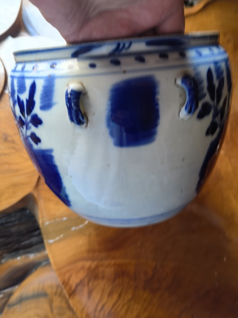 古玩陶瓷青花四系粥罐真品鑒賞圖