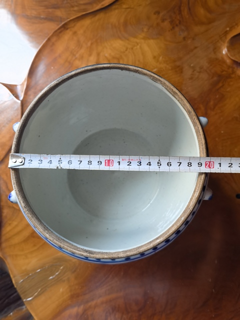 古玩陶瓷青花四系粥罐真品鑒賞圖