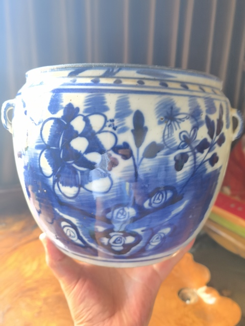 古玩陶瓷青花四系粥罐真品鑒賞圖