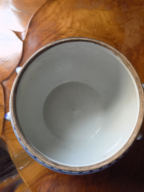 古玩陶瓷青花四系粥罐真品鑒賞圖