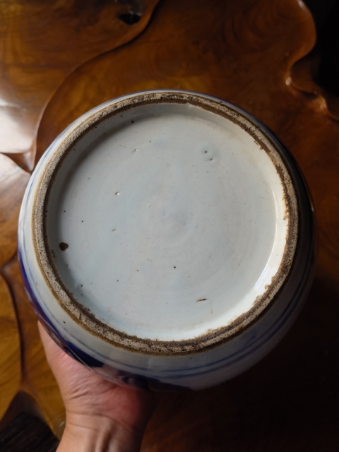 古玩陶瓷青花四系粥罐真品鑒賞圖