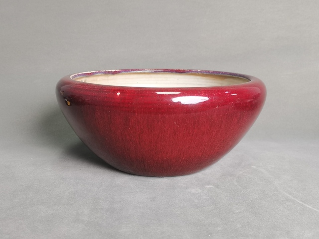 古玩陶瓷均紅窯變釉三足爐真品鑒賞圖
