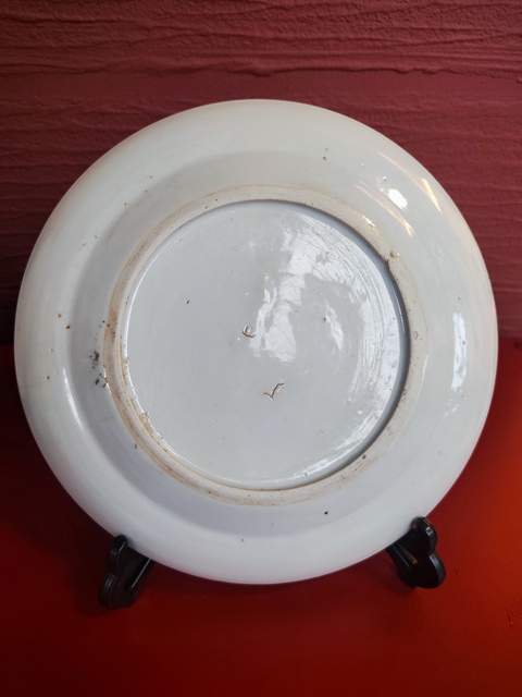 古玩陶瓷花鳥蝶紋盤真品鑒賞圖