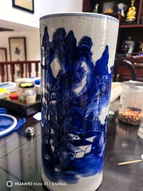 古玩陶瓷青花帽筒真品鑒賞圖
