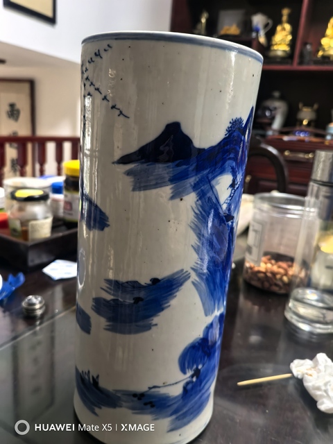 古玩陶瓷青花帽筒真品鑒賞圖
