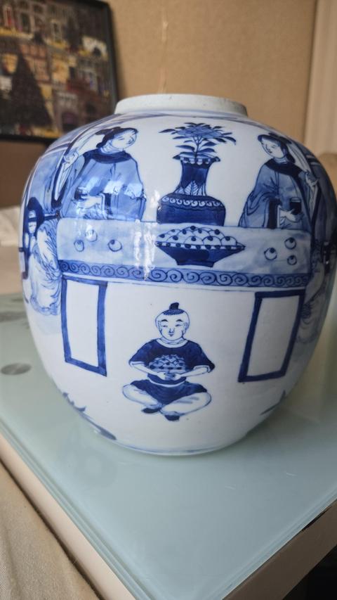 古玩陶瓷清光緒 青花人物紋罐真品鑒賞圖
