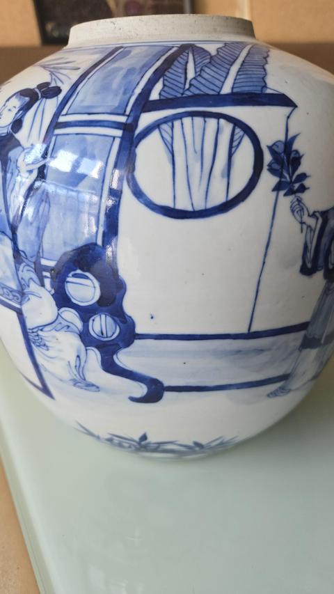古玩陶瓷清光緒 青花人物紋罐真品鑒賞圖