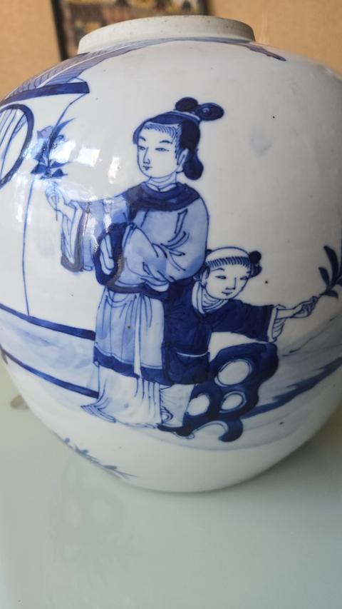 古玩陶瓷清光緒 青花人物紋罐真品鑒賞圖