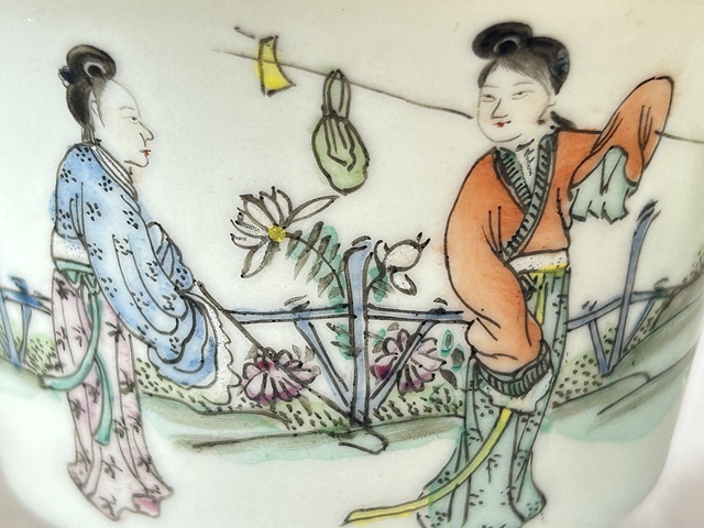 古玩陶瓷粉彩人物仕女圖杯（一對）真品鑒賞圖