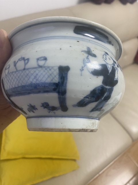 古玩陶瓷德化窯青花人物故事爐真品鑒賞圖