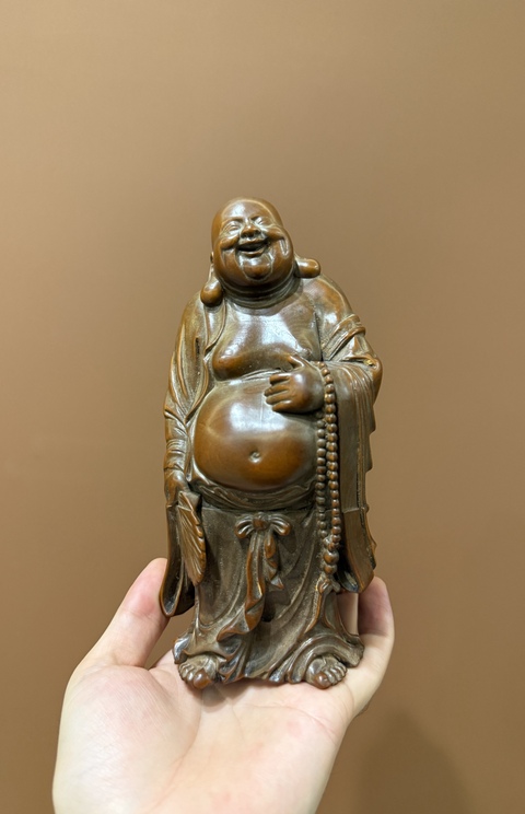 古玩雜項木雕彌勒佛真品鑒賞圖