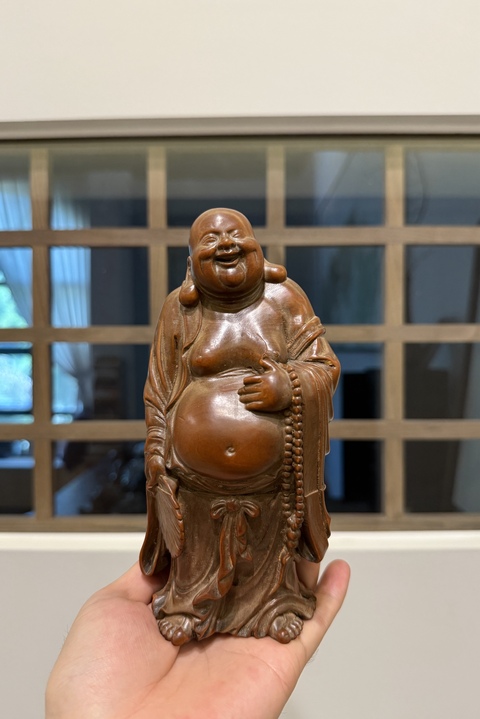 古玩雜項木雕彌勒佛真品鑒賞圖