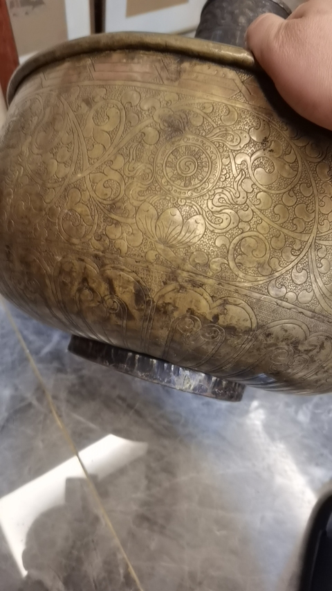 古玩雜項老銅火鍋真品鑒賞圖