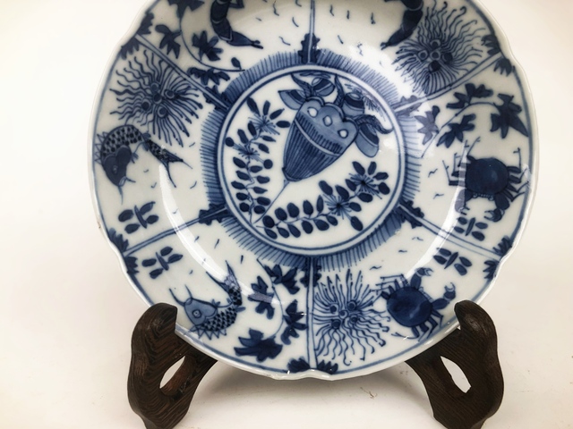 古玩陶瓷光緒·魚蝦蟹盤真品鑒賞圖
