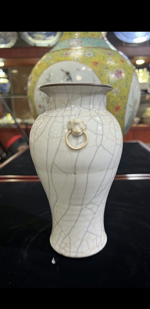 古玩陶瓷雙鋪首撇口瓶真品鑒賞圖