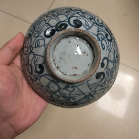 古玩陶瓷青花花卉紋喜字碗真品鑒賞圖