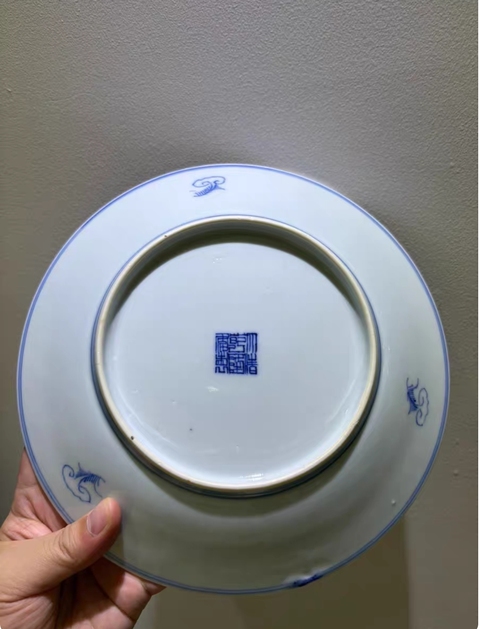 古玩陶瓷青花盤真品鑒賞圖