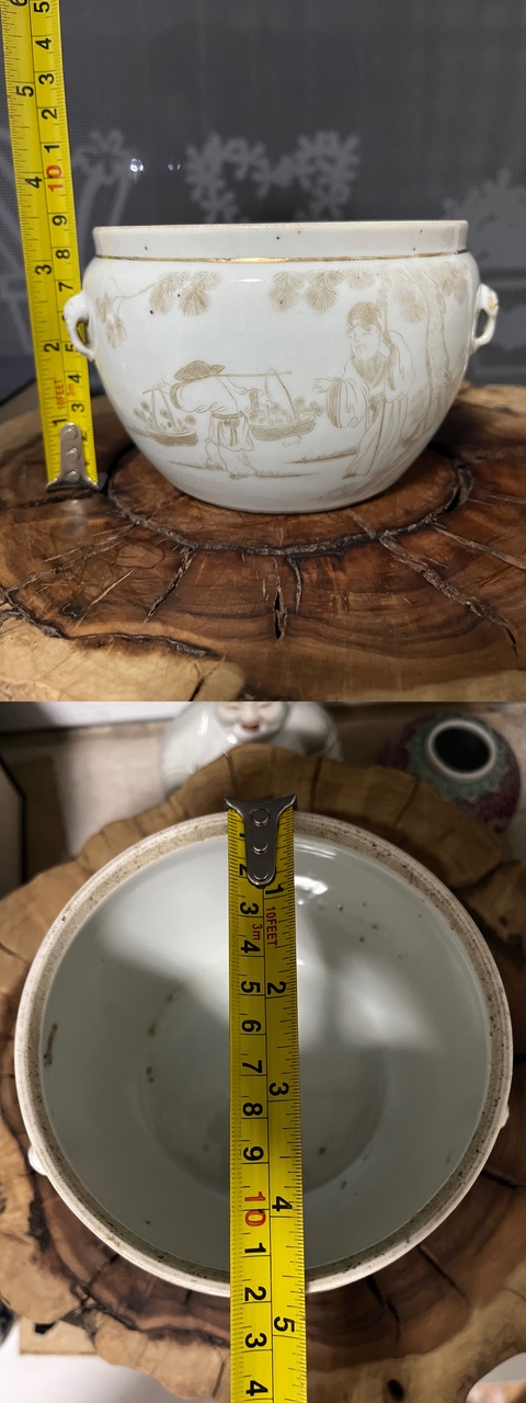 古玩陶瓷刻瓷人物故事紋粥罐拍賣,當前價格988元