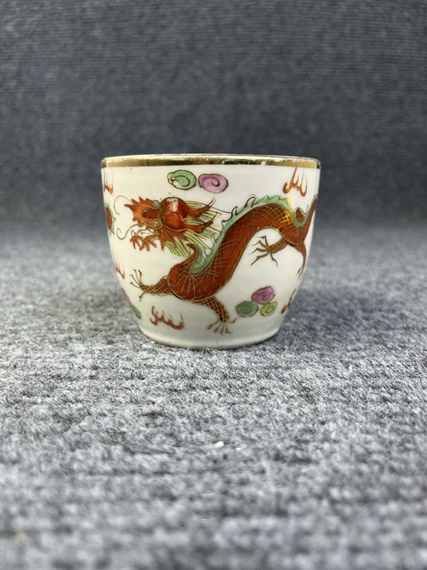 古玩陶瓷粉彩龍鳳呈祥紋缸拍賣,當前價格588元