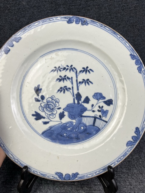 古玩陶瓷青花洞石牡丹花卉紋盤拍賣,當前價格599元