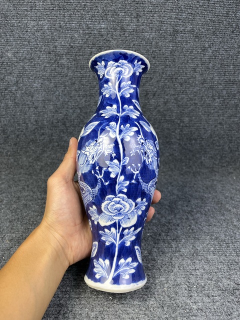 古玩陶瓷青花留白雙龍穿花紋觀音瓶拍賣(mài)，當(dāng)前價(jià)格2988元