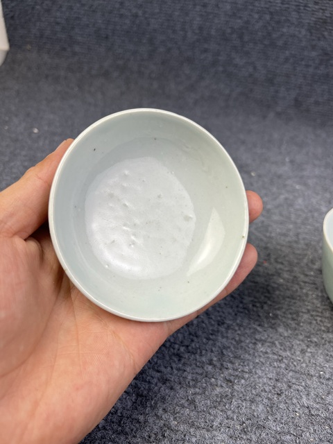 古玩陶瓷豆青釉蓋碗拍賣，當前價格688元