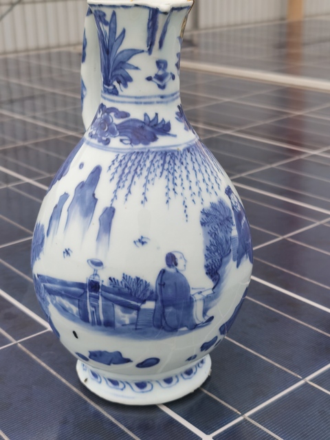 古玩陶瓷青花高士人物圖花澆真品鑒賞圖