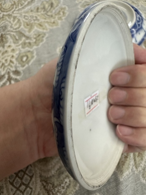 古玩陶瓷龍紋青花印泥盒真品鑒賞圖