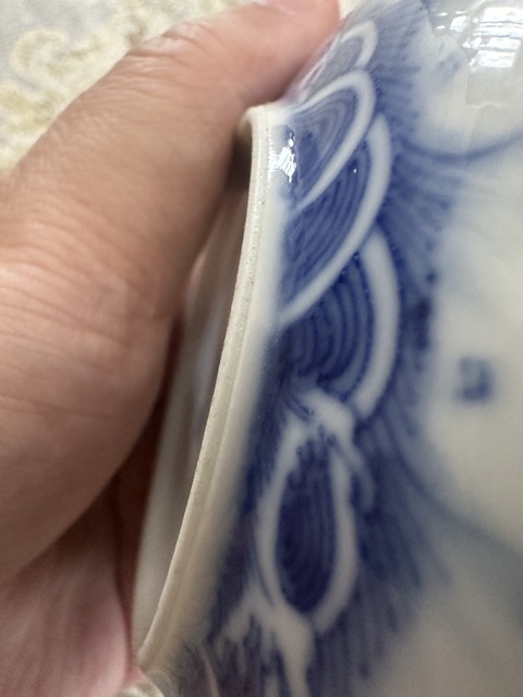 古玩陶瓷龍紋青花印泥盒真品鑒賞圖