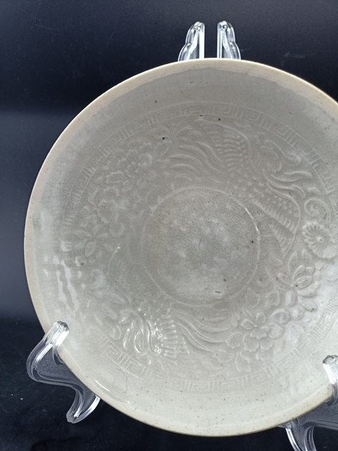 古玩陶瓷宋代 青白瓷模印雙鳳盤真品鑒賞圖
