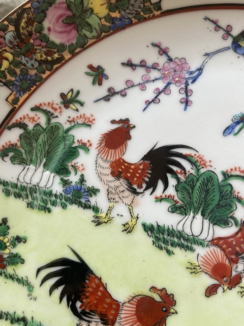 古玩陶瓷廣彩大吉大利圖盤真品鑒賞圖