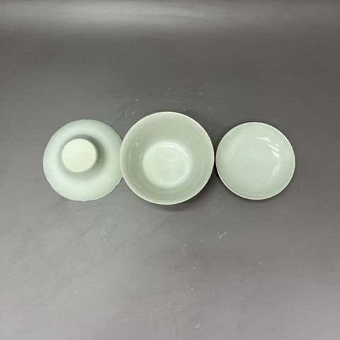 古玩陶瓷民國·檸檬黃釉三才蓋杯碗·胡隆昌拍賣，當前價格1480元
