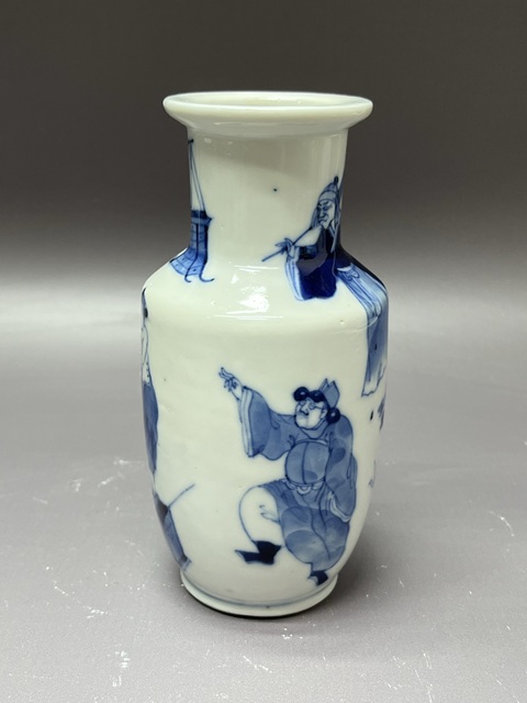 古玩陶瓷市井人物紋青花瓶真品鑒賞圖