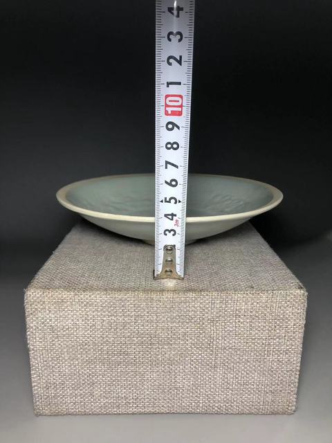 古玩陶瓷宋,青白釉娃娃采蓮紋印花盤拍賣,當前價格9999元