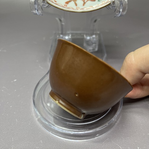 古玩陶瓷清雍正·外紫金釉內粉彩杯碟拍賣,當前價格2160元